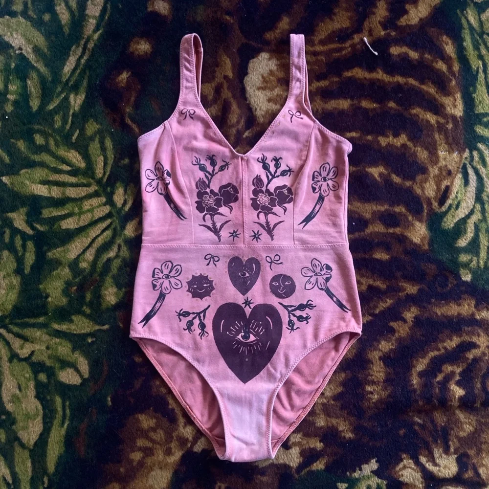 Serpent & Bow Madder Root Dyed Leotard underwear swimsuit - Picture 1 of 15